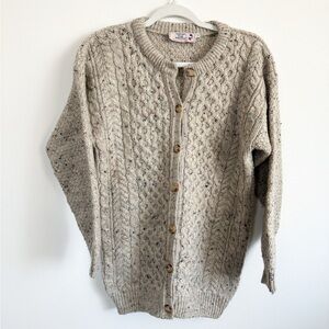 Vintage Highland Home Industries cable knit  fisherman virgin wool sweater small